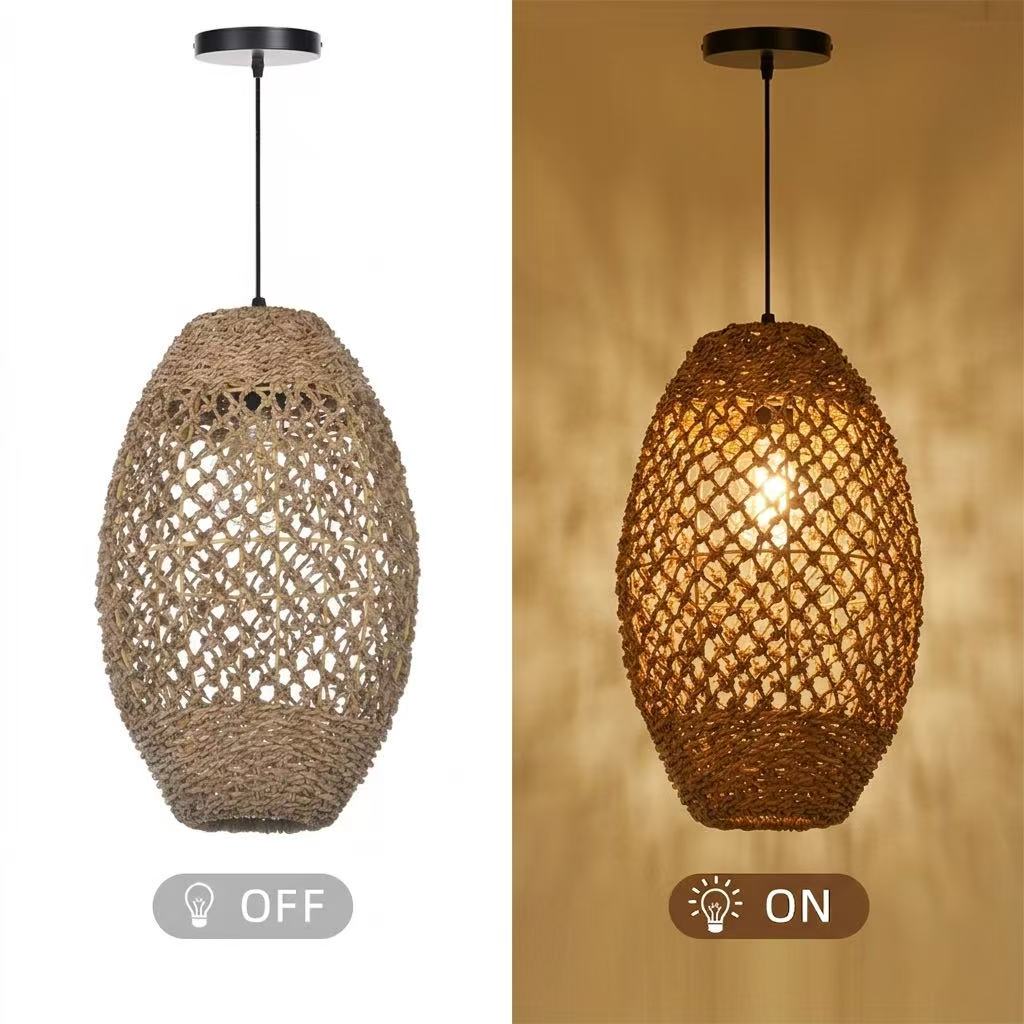 Water Droplet-shaped Restaurant Island Seagrass Chandelier