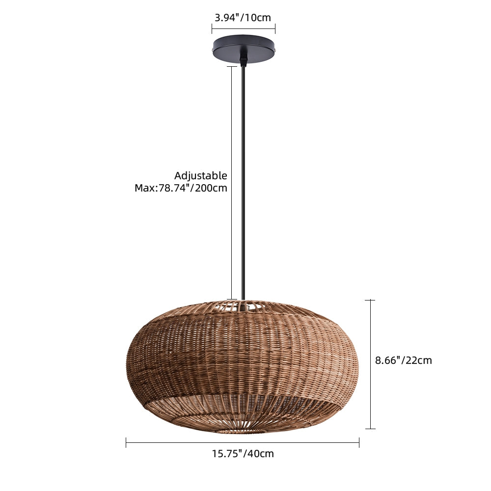 Coastal Rattan Kitchen Island Pendan Wabi-Sabi Natural Chandelier