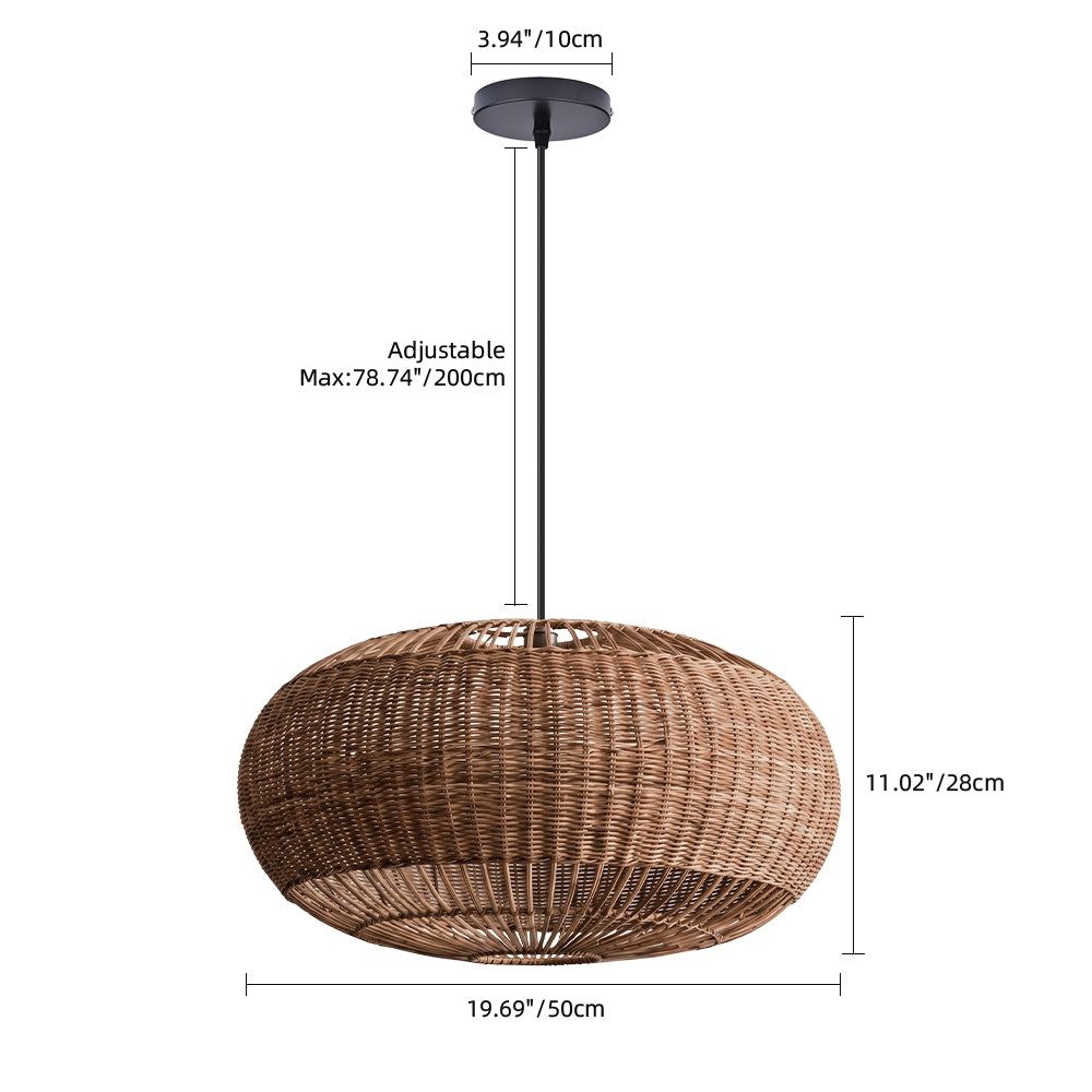 Coastal Rattan Kitchen Island Pendan Wabi-Sabi Natural Chandelier
