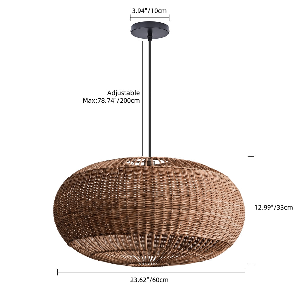 Coastal Rattan Kitchen Island Pendan Wabi-Sabi Natural Chandelier
