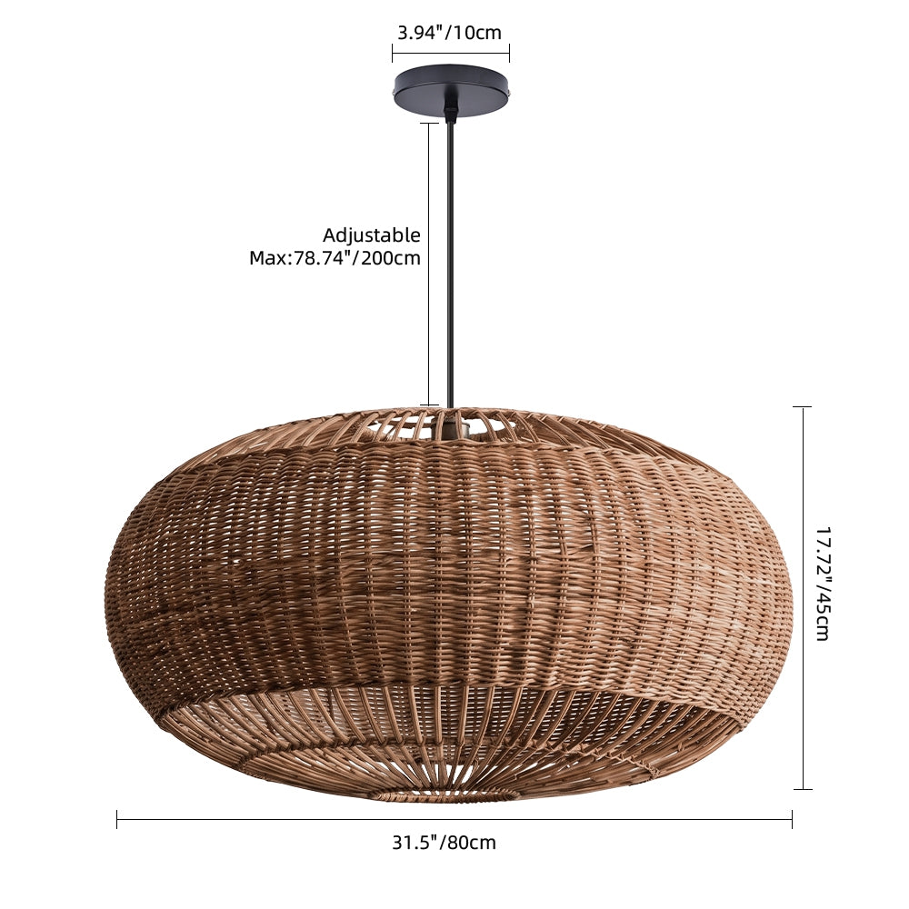 Coastal Rattan Kitchen Island Pendan Wabi-Sabi Natural Chandelier