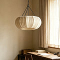 French Vintage Pleated Fabric Pendant Minimalist Linen Chandelier