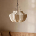 Pleated Linen Pendant Light French Vintage Fabric Chandelier