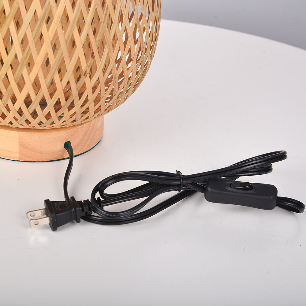 Bamboo Desk Lamp Reading Light Wood Bedside Table Lamps