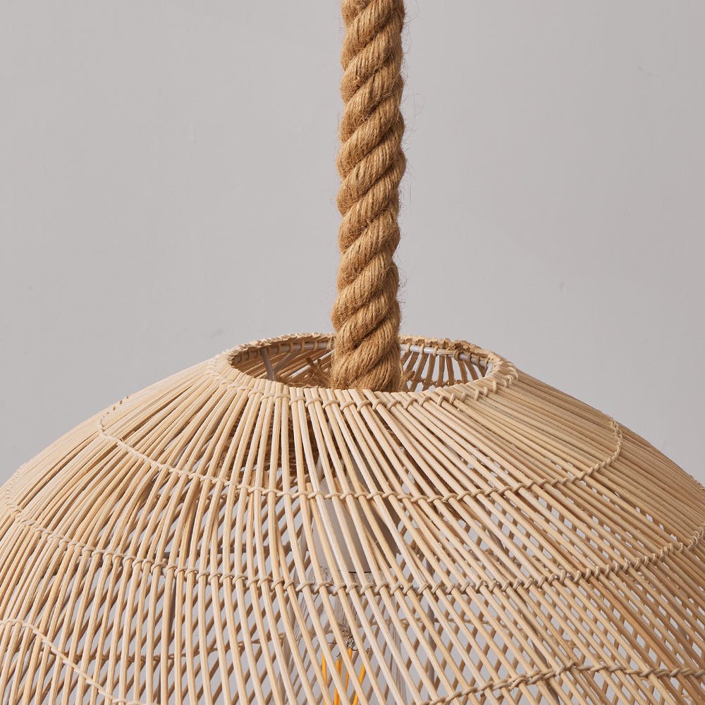 Natural Woven Rattan Ceiling Lamp Living Room Boho Pendant Light