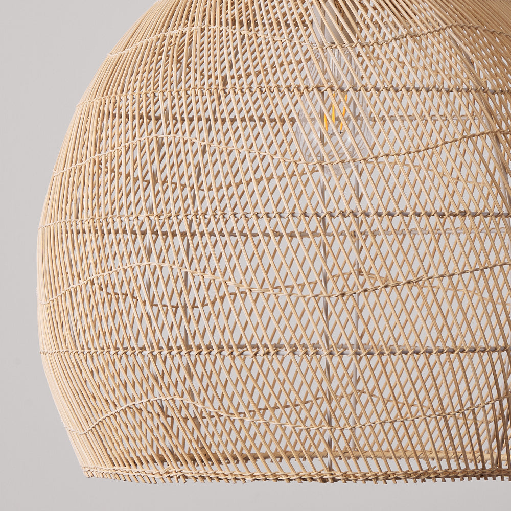 Natural Woven Rattan Ceiling Lamp Living Room Boho Pendant Light