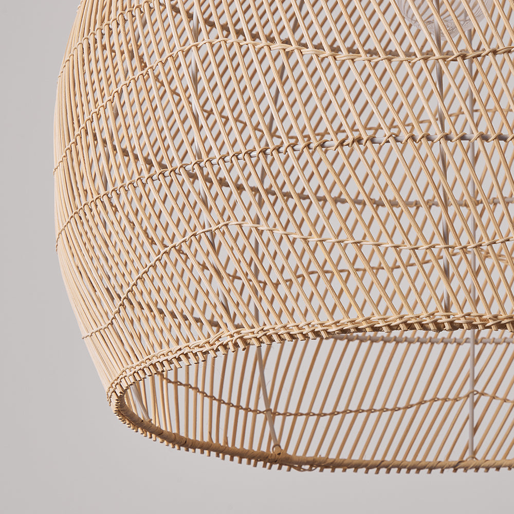 Natural Woven Rattan Ceiling Lamp Living Room Boho Pendant Light