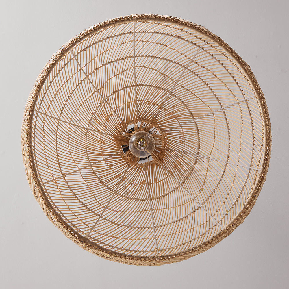 Natural Woven Rattan Ceiling Lamp Living Room Boho Pendant Light