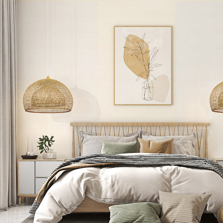 Japanese Handwoven Dining Room Light Bamboo Pendant Lamp