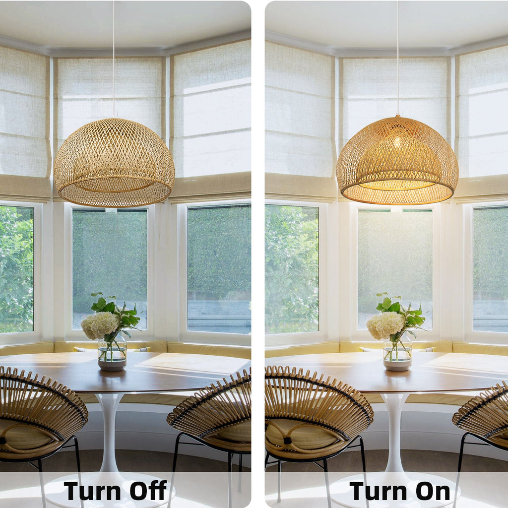 Japanese Handwoven Dining Room Light Bamboo Pendant Lamp