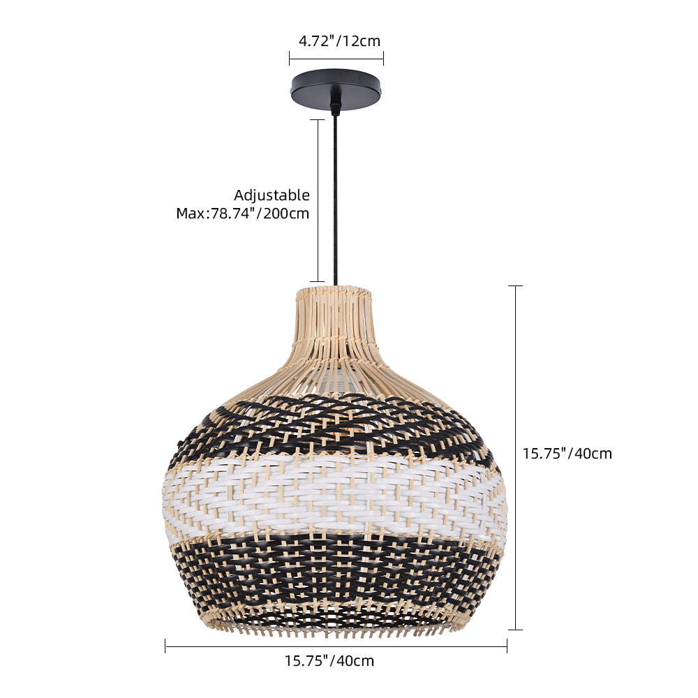 Resort-Style Rattan Chandelier Large Living Room Pendant Light