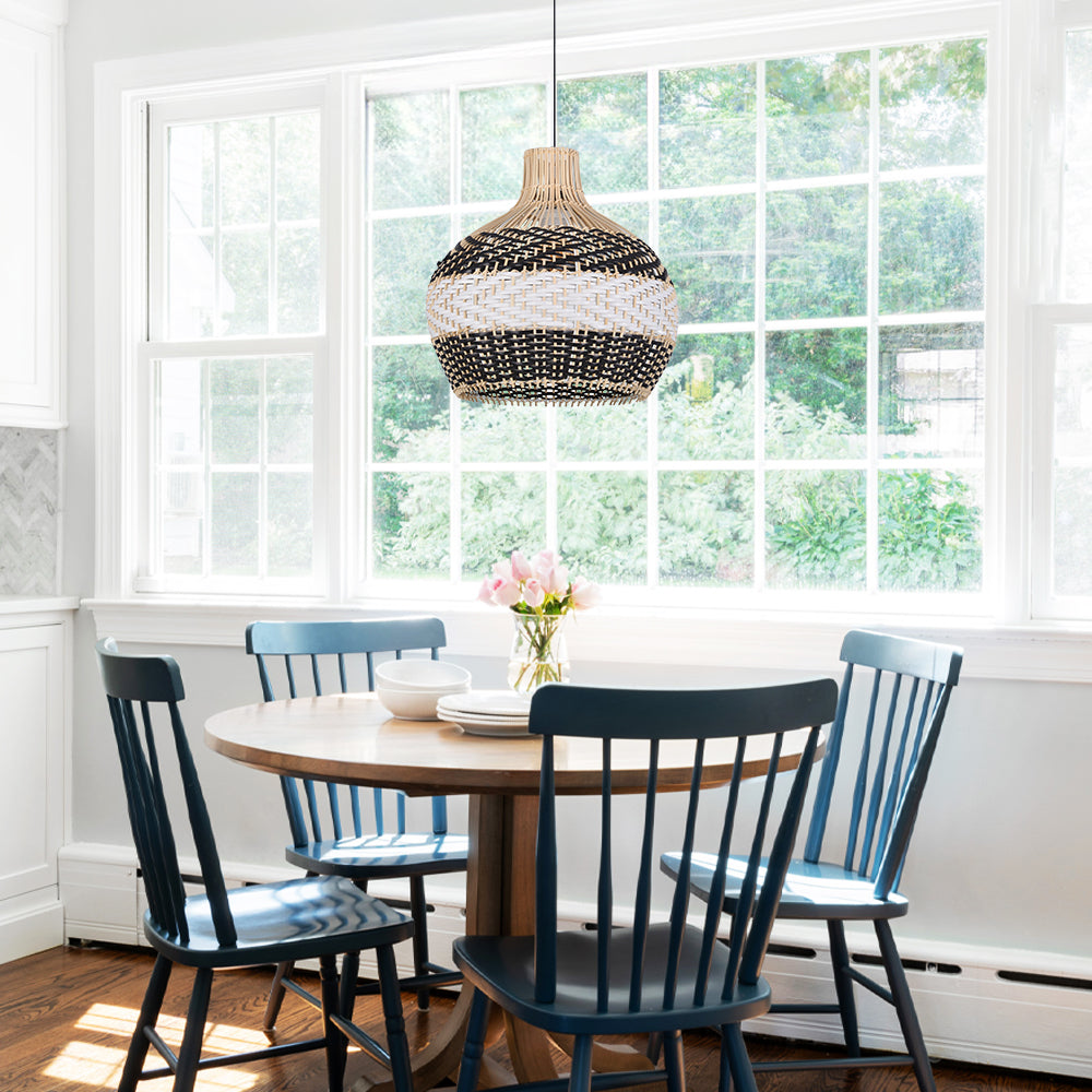 Resort-Style Rattan Chandelier Large Living Room Pendant Light