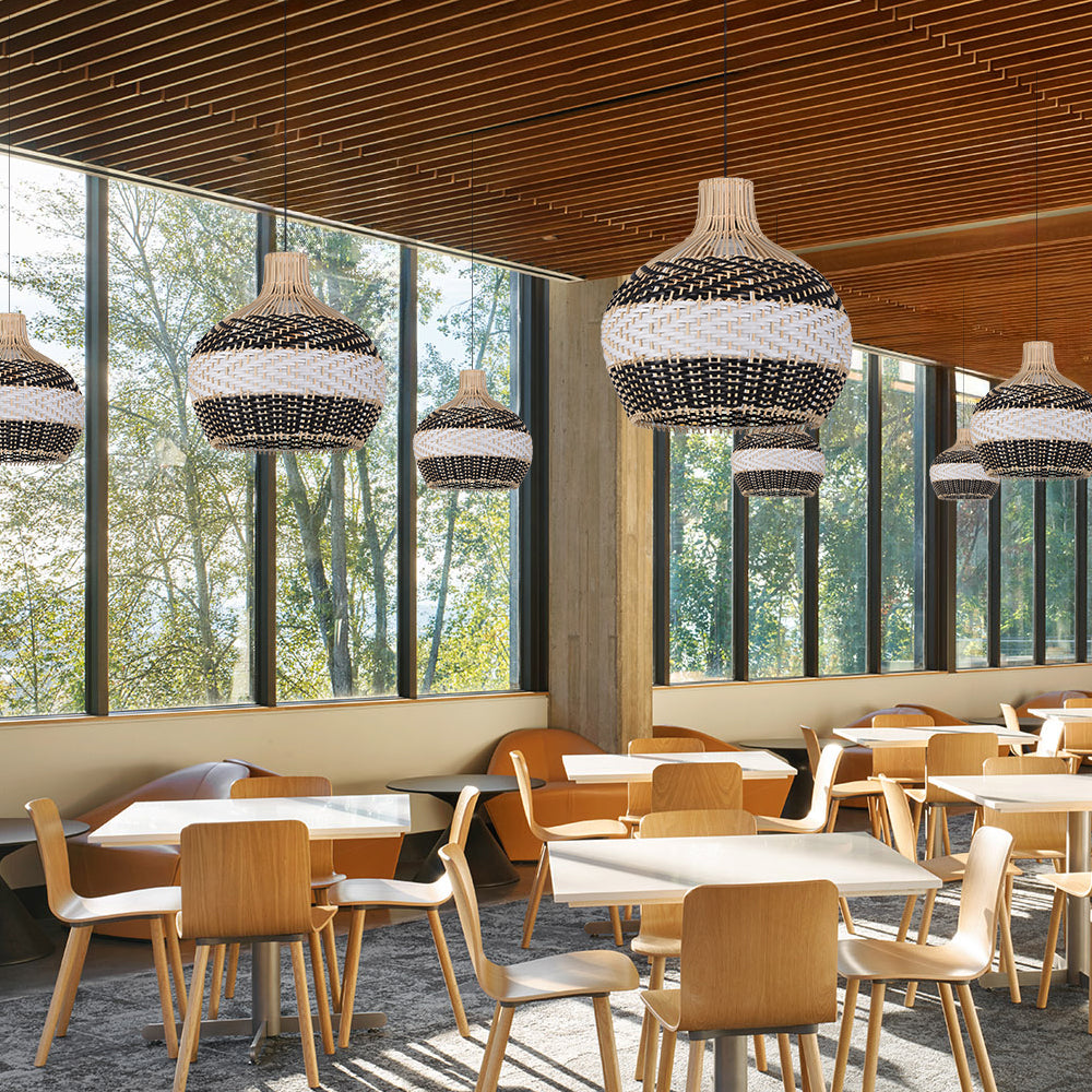 Resort-Style Rattan Chandelier Large Living Room Pendant Light