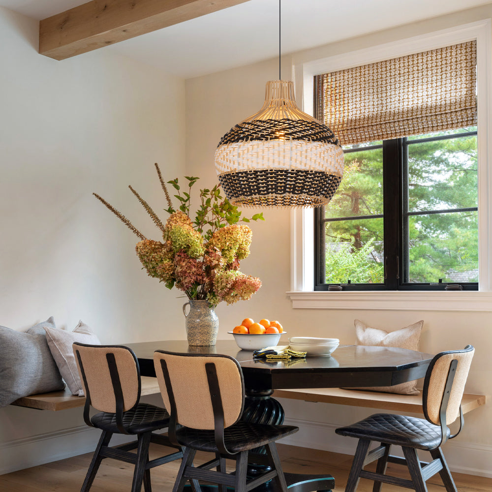 Resort-Style Rattan Chandelier Large Living Room Pendant Light