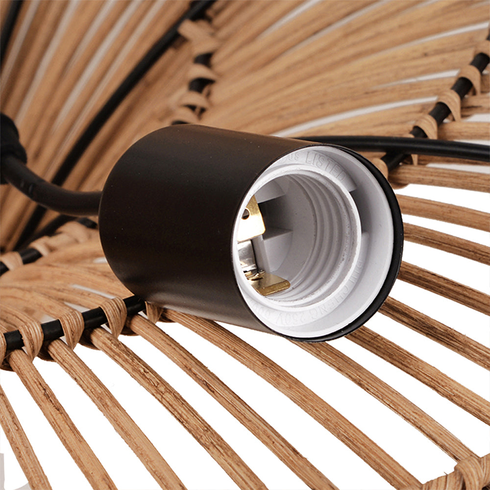 Large Rattan Pendant Light Ceiling Lampshade Wabi-sabi Chandelier