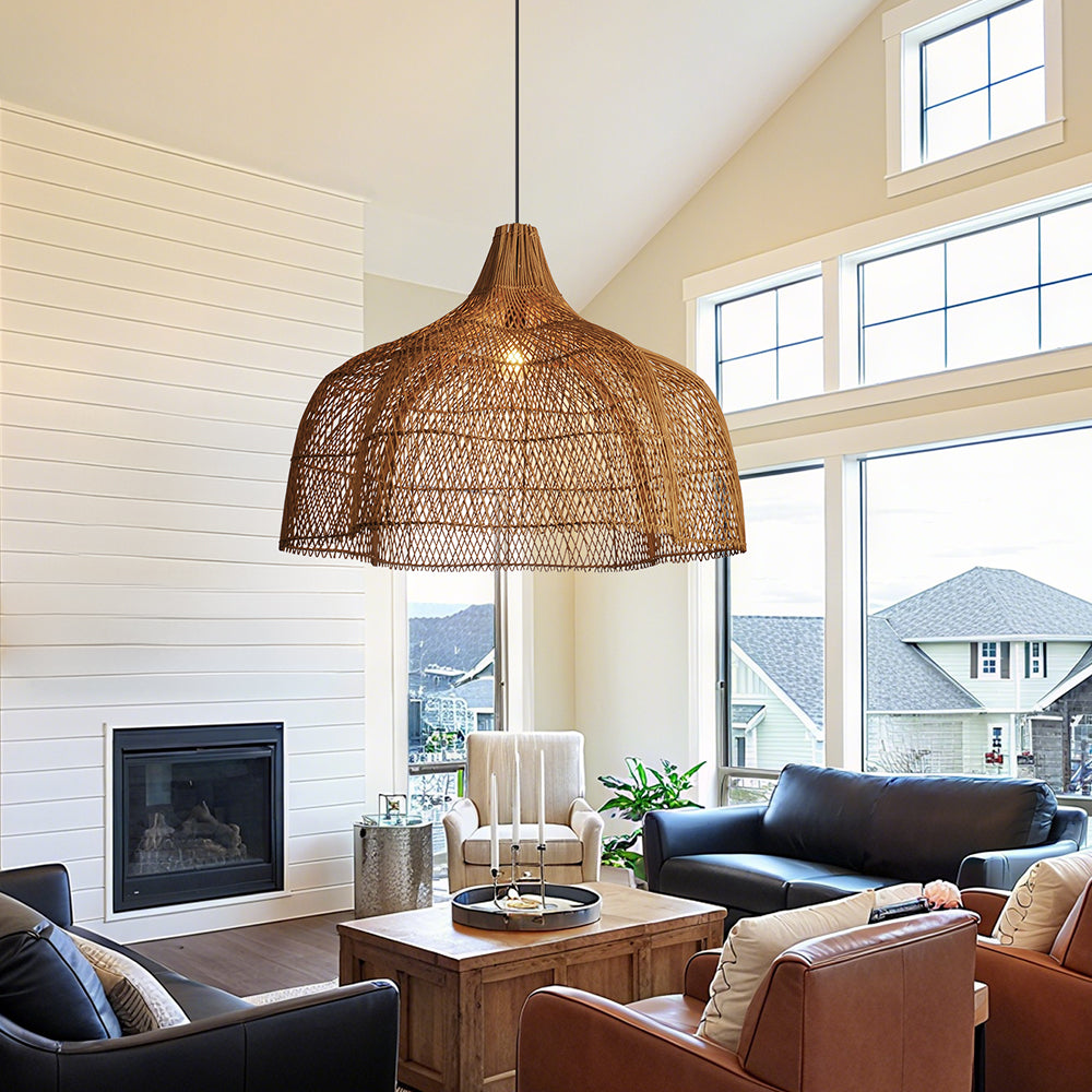 Wabi Sabi Rattan Pendant Light Wicker Chandelier