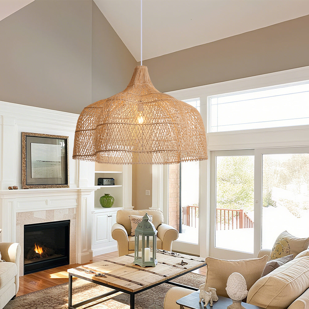 Wabi Sabi Rattan Pendant Light Wicker Chandelier