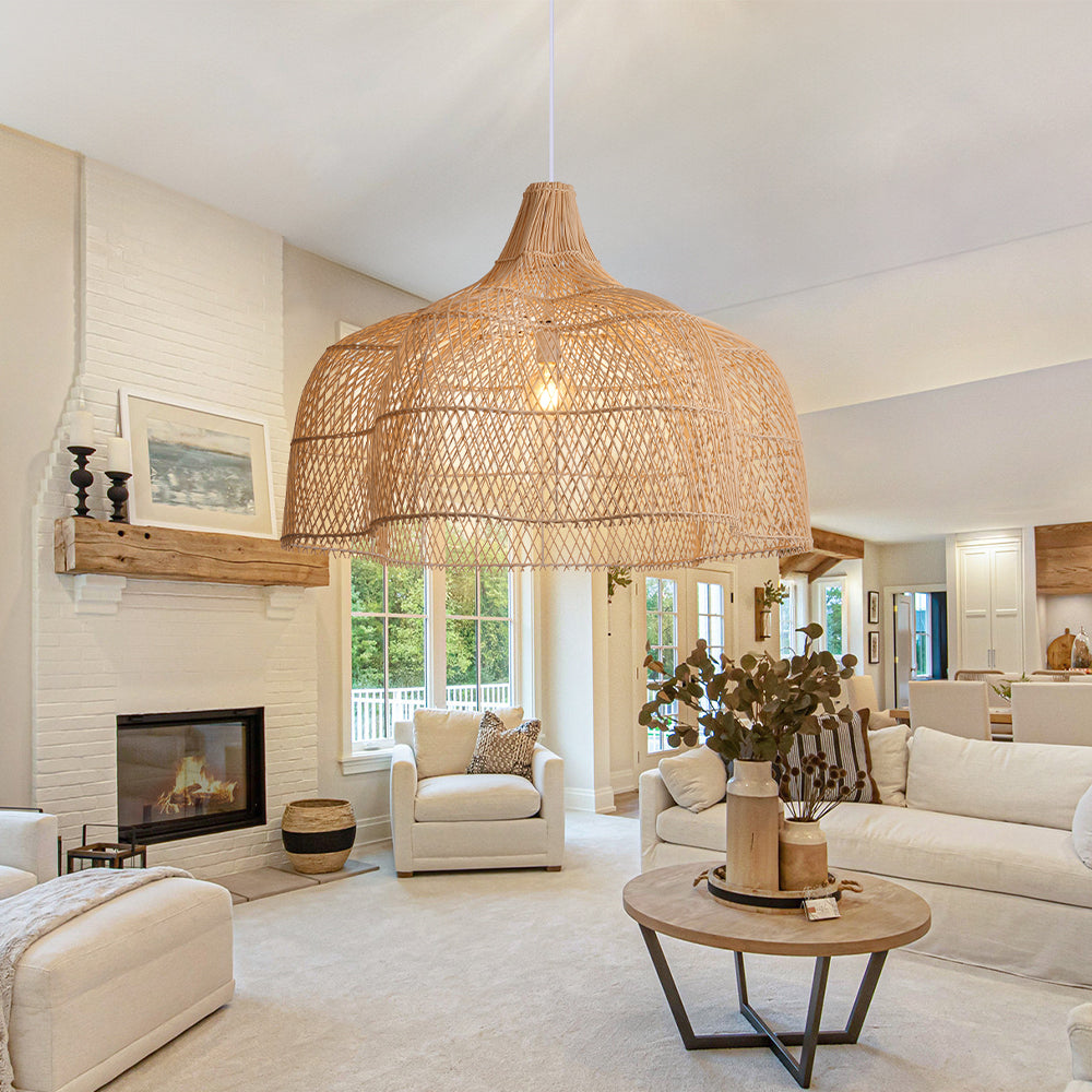 Wabi Sabi Rattan Pendant Light Wicker Chandelier