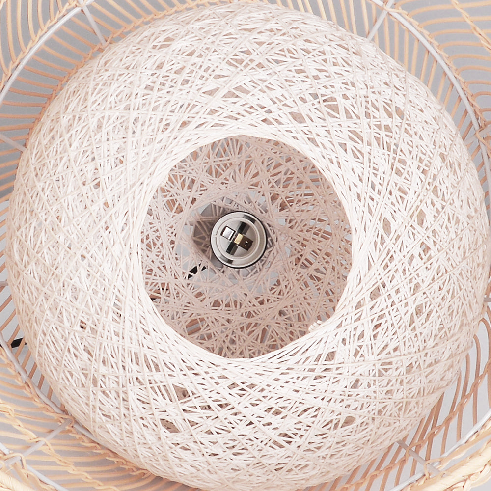 Boho Rattan Chandelier Natural Woven Basket Pendant Light