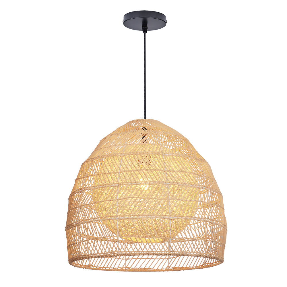 Boho Rattan Chandelier Natural Woven Basket Pendant Light