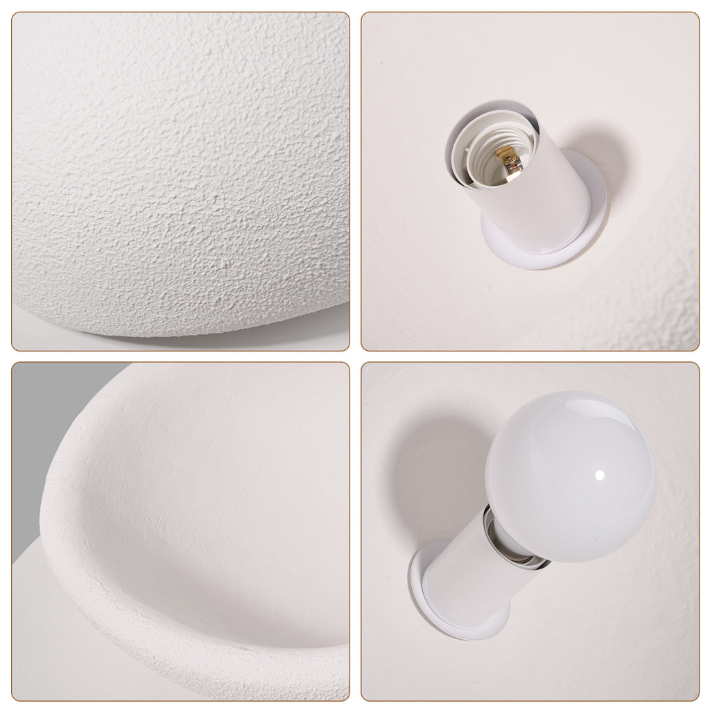 Wabi-Sabi Resin Ceiling Lamp for Japandi Bedroom Lighting
