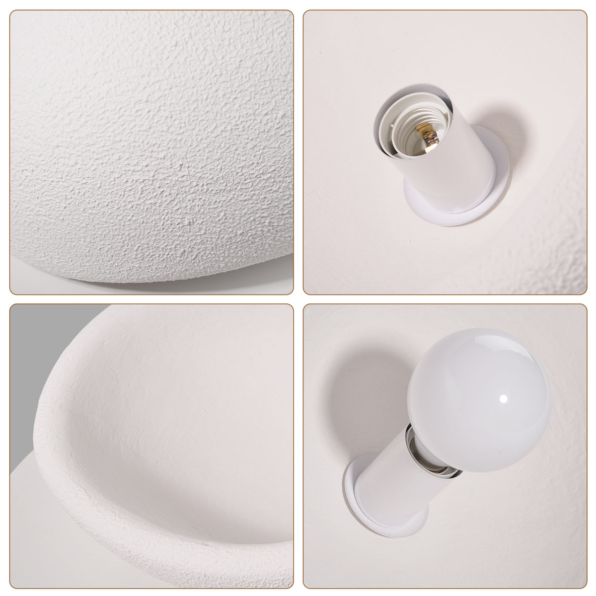 Wabi-Sabi Resin Ceiling Lamp for Japandi Bedroom Lighting