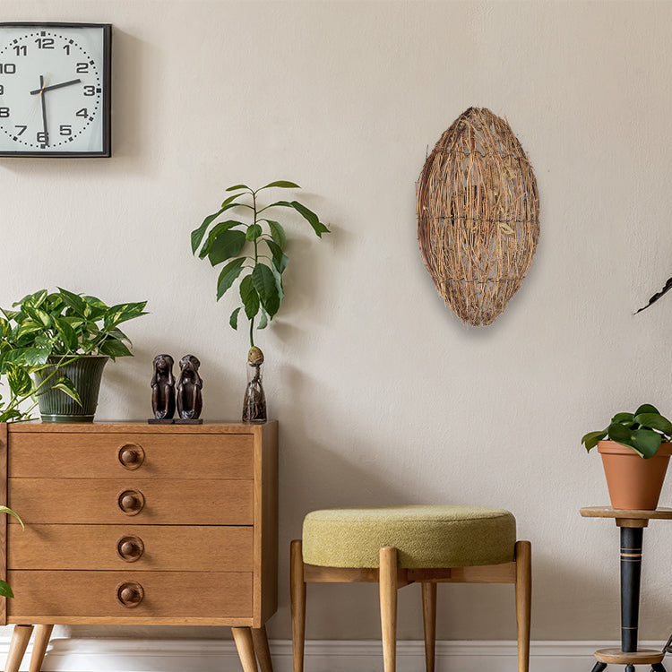 Retro Rattan Wall Light Wabi-sabi Bedroom Wall Sconce Lighting