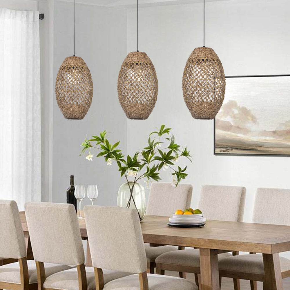 Water Droplet-shaped Restaurant Island Seagrass Chandelier