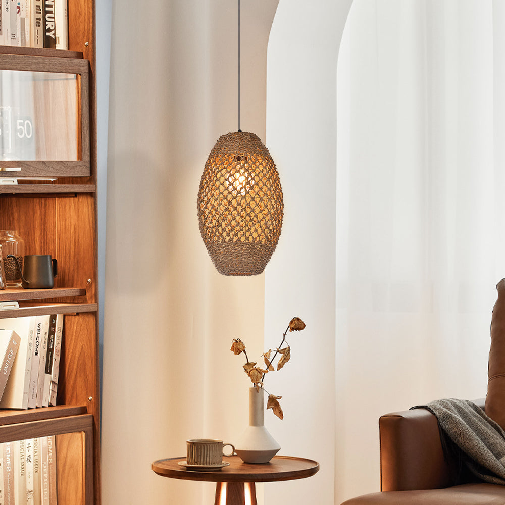 Water Droplet-shaped Restaurant Island Seagrass Chandelier