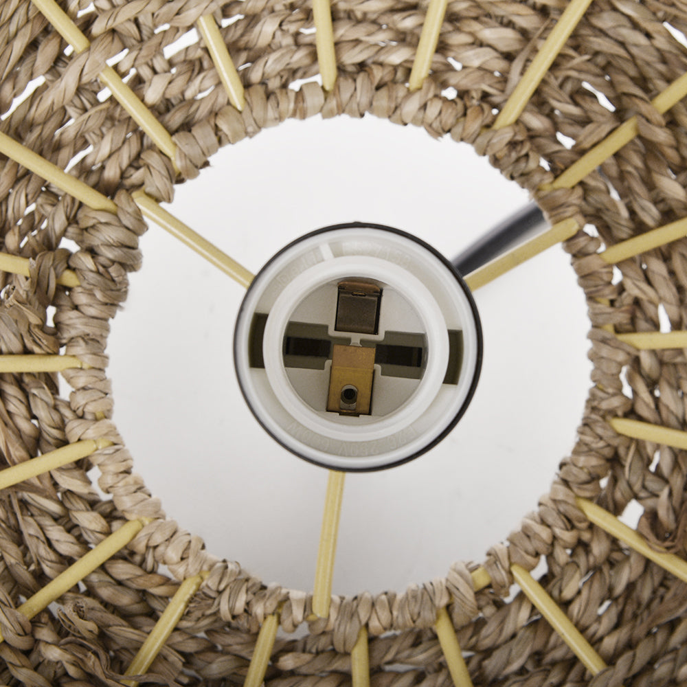 Round Seagrass Pendant Light Shade Natural Woven Ceiling Lamp
