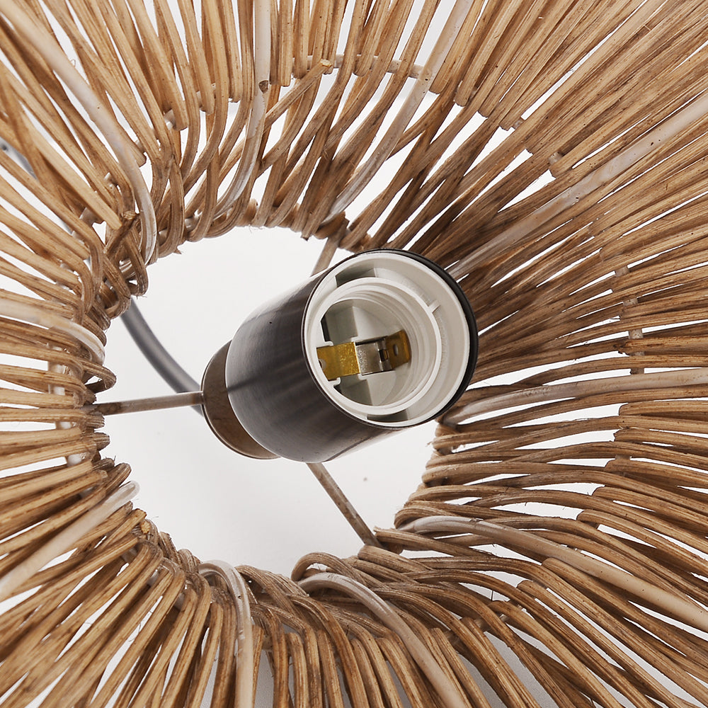 Japanese Rattan Pendant Light Minimalist Zen Dining Room Lamp