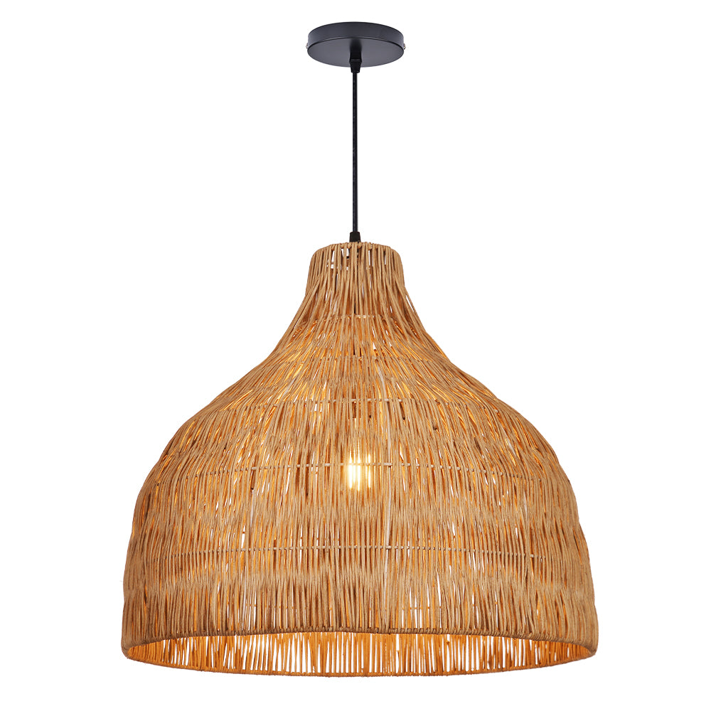 Japanese Rattan Pendant Light Minimalist Zen Dining Room Lamp