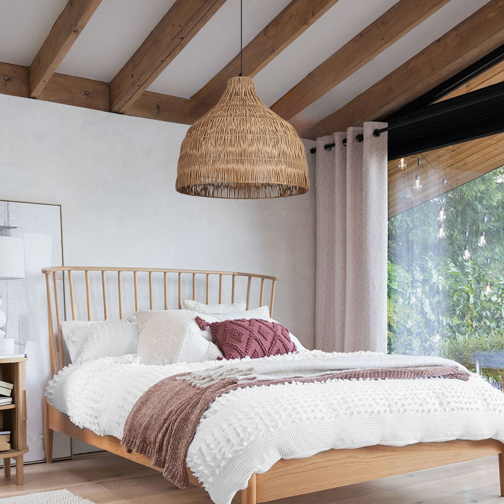 Japanese Rattan Pendant Light Minimalist Zen Dining Room Lamp