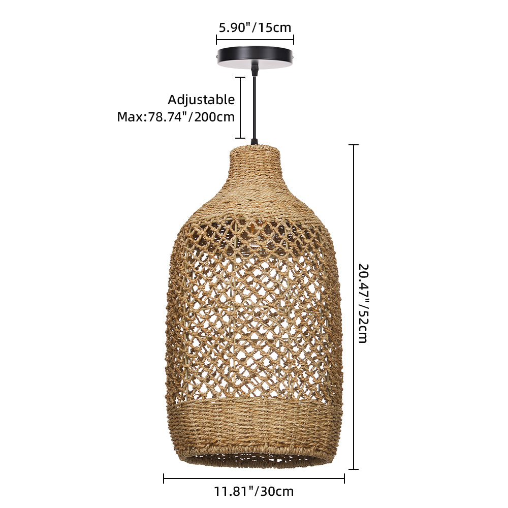 Wabi-Sabi Rattan Chandelier Large Statement Light for Duplex & Stairwell