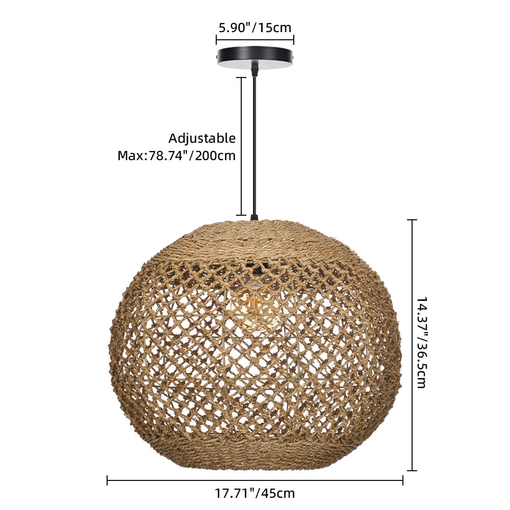Wabi-Sabi Rattan Chandelier Large Statement Light for Duplex & Stairwell