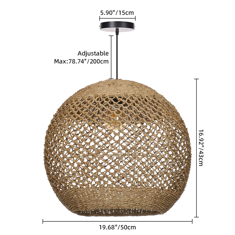 Wabi-Sabi Rattan Chandelier Large Statement Light for Duplex & Stairwell
