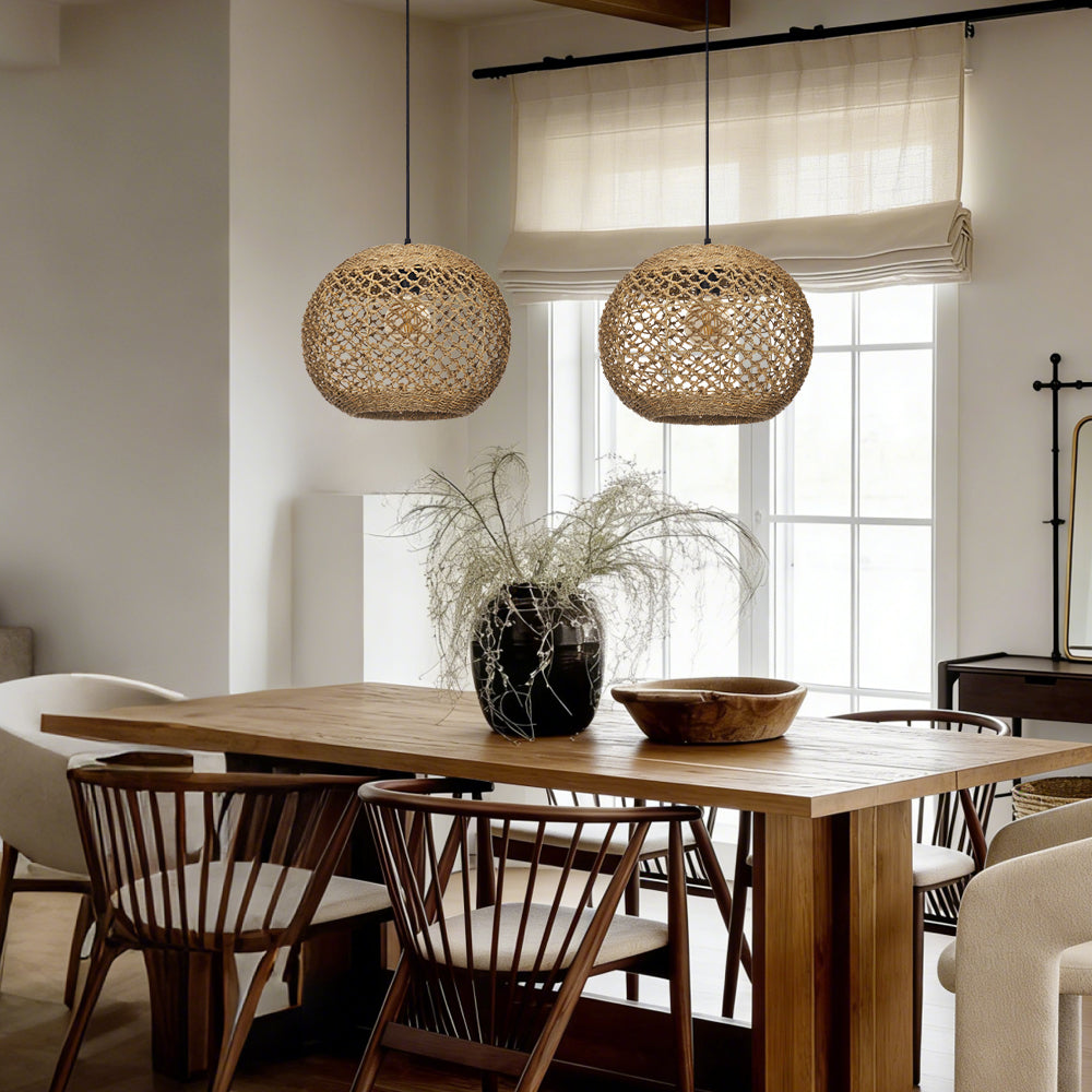 Wabi-Sabi Rattan Chandelier Large Statement Light for Duplex & Stairwell