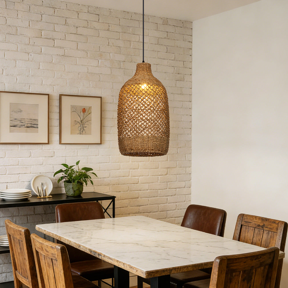 Wabi-Sabi Rattan Chandelier Large Statement Light for Duplex & Stairwell