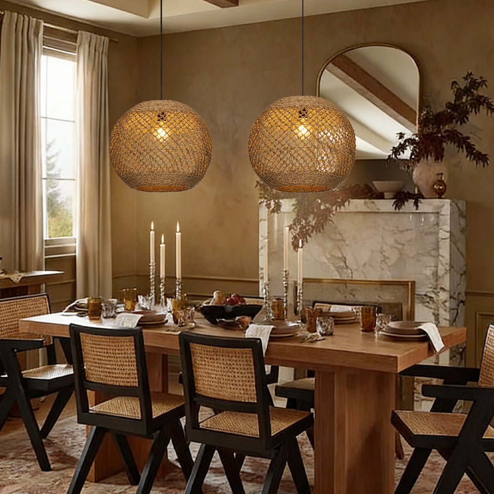 Wabi-Sabi Rattan Chandelier Large Statement Light for Duplex & Stairwell