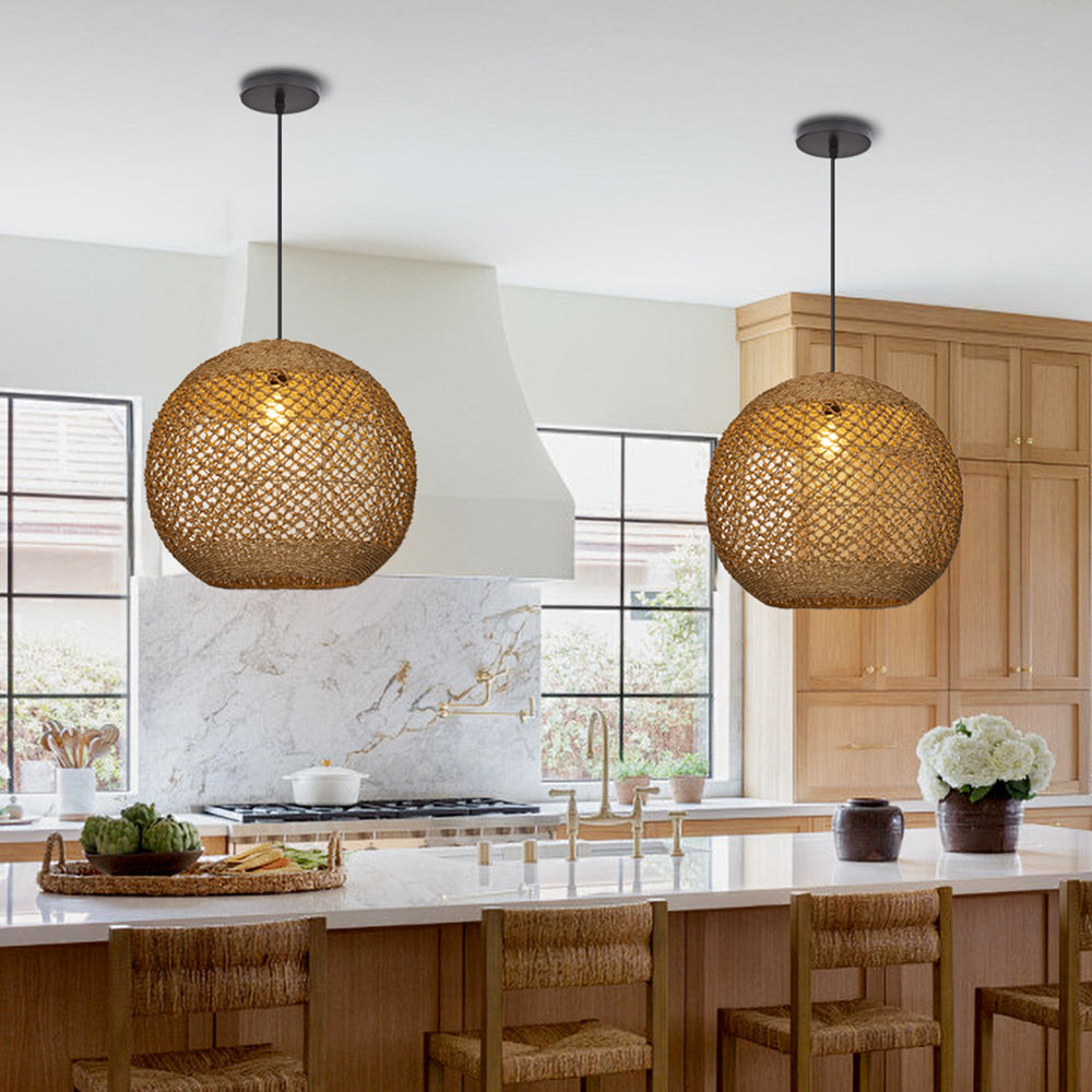 Wabi-Sabi Rattan Chandelier Large Statement Light for Duplex & Stairwell