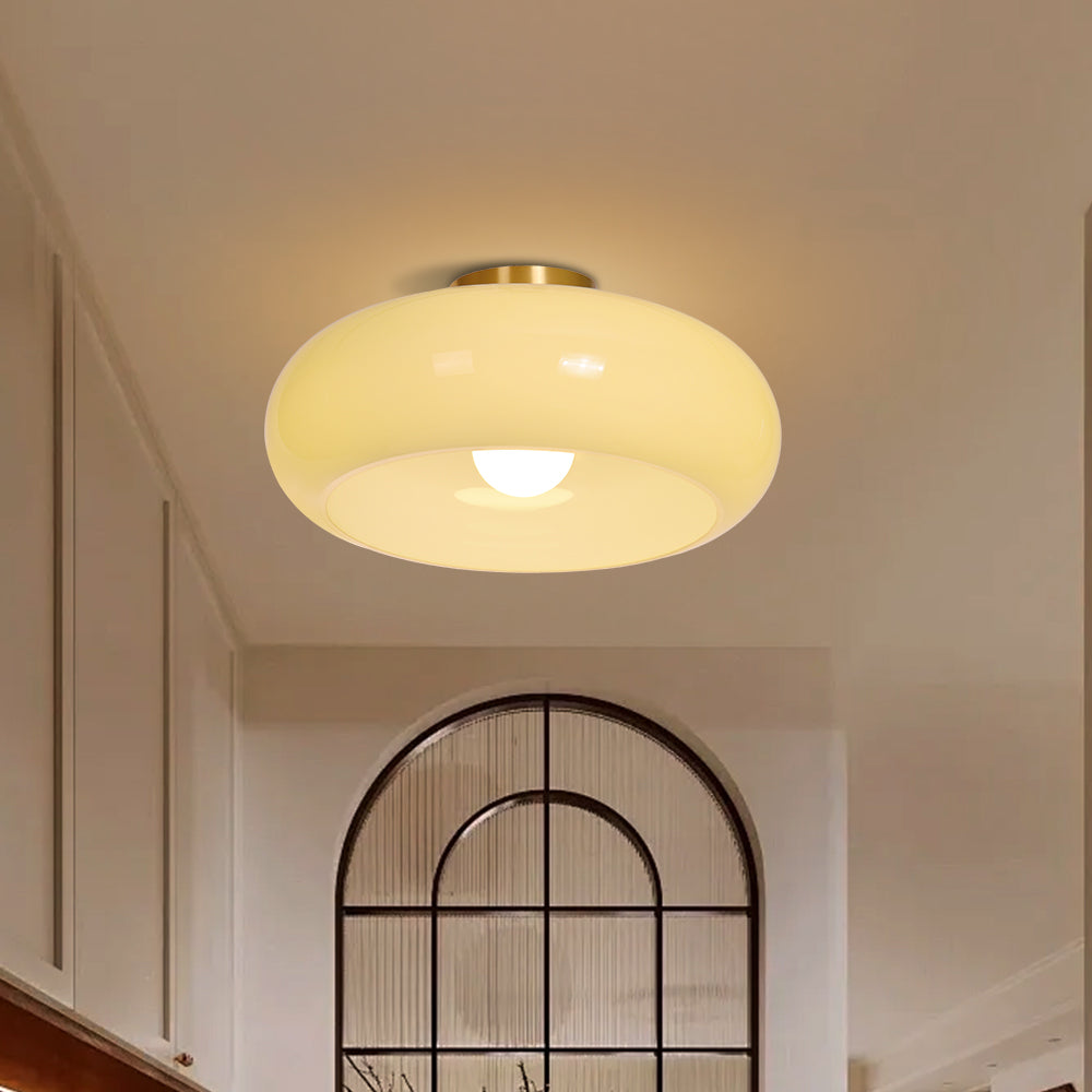 Vintage Hallway Ceiling Light Recessed Glass Lamp
