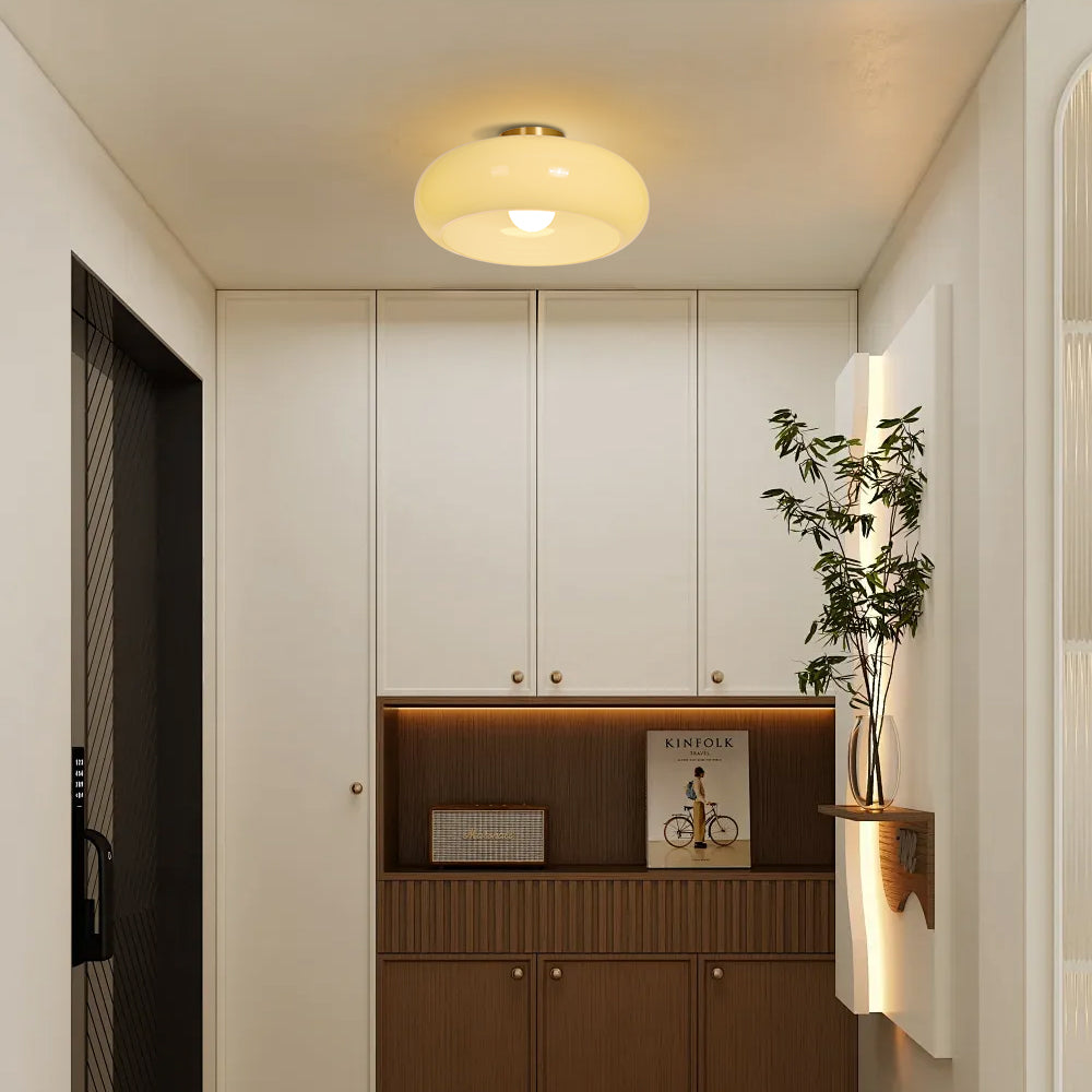 Vintage Hallway Ceiling Light Recessed Glass Lamp