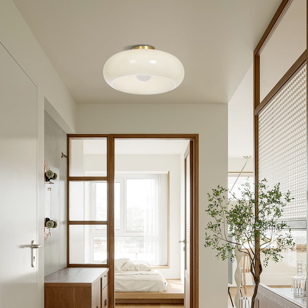 Vintage Hallway Ceiling Light Recessed Glass Lamp