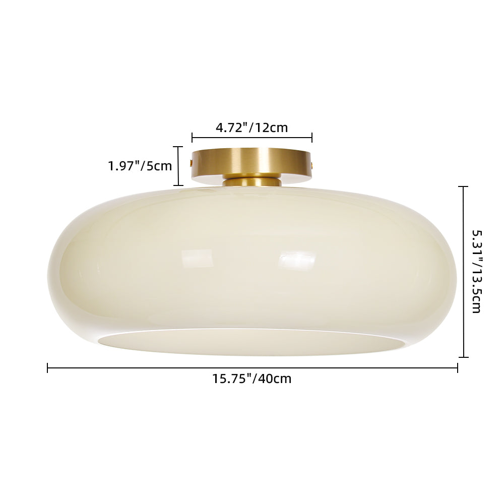 Vintage Hallway Ceiling Light Recessed Glass Lamp