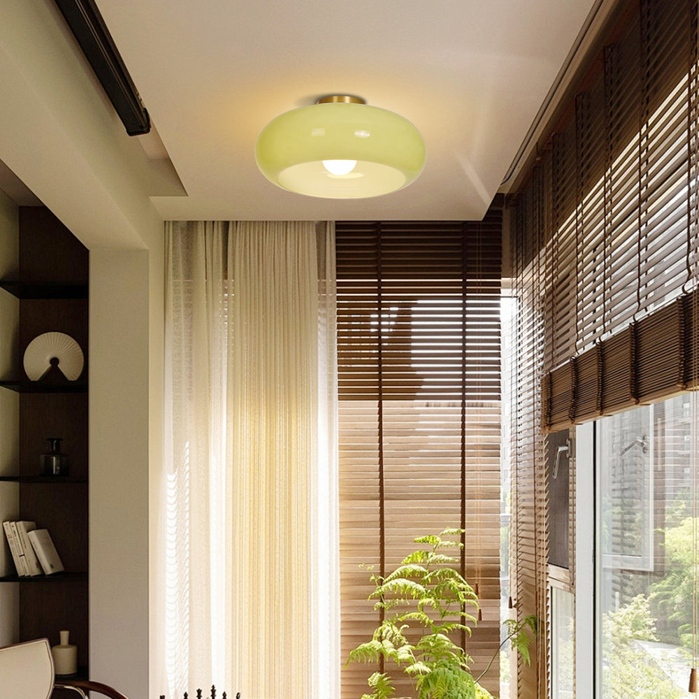 Vintage Hallway Ceiling Light Recessed Glass Lamp