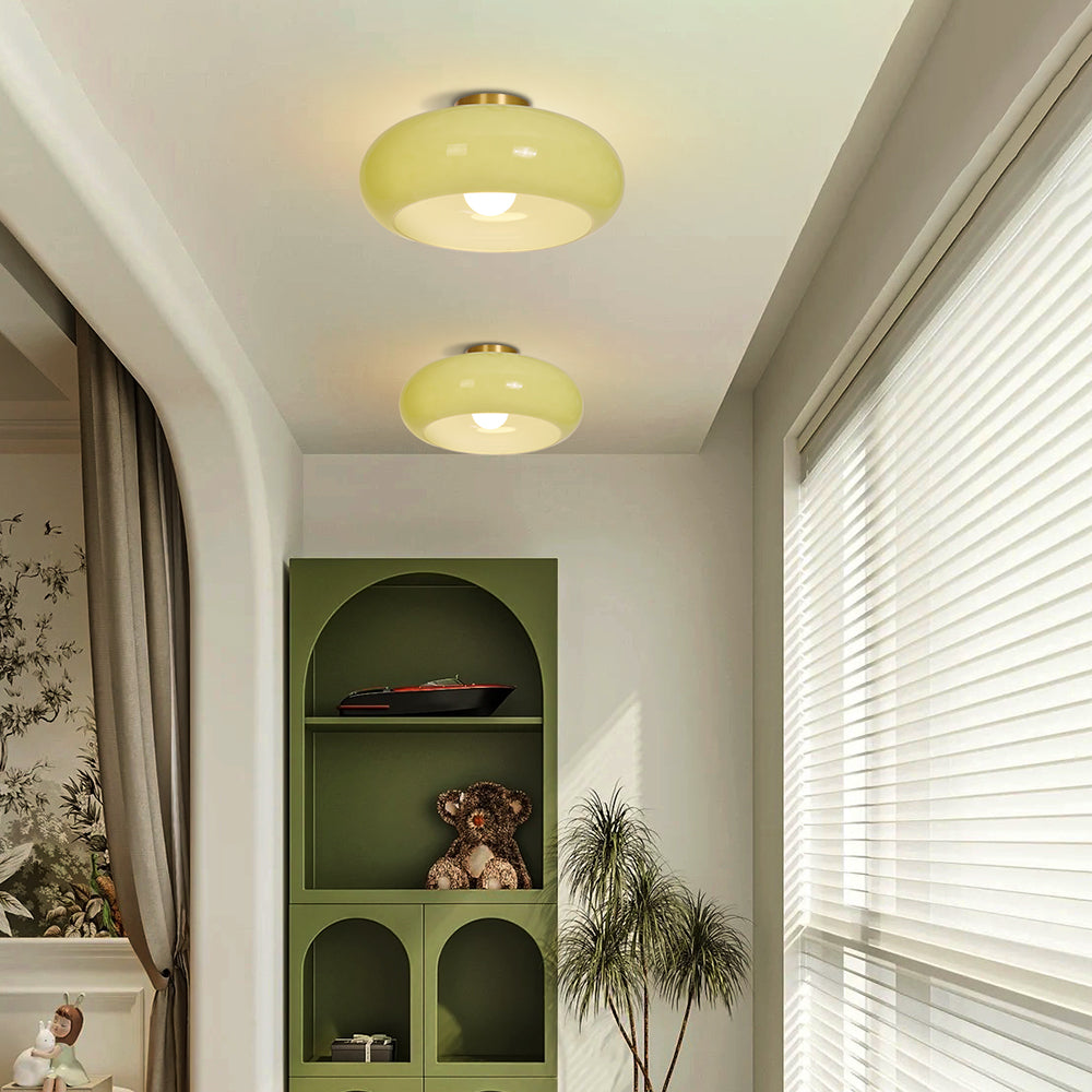 Vintage Hallway Ceiling Light Recessed Glass Lamp