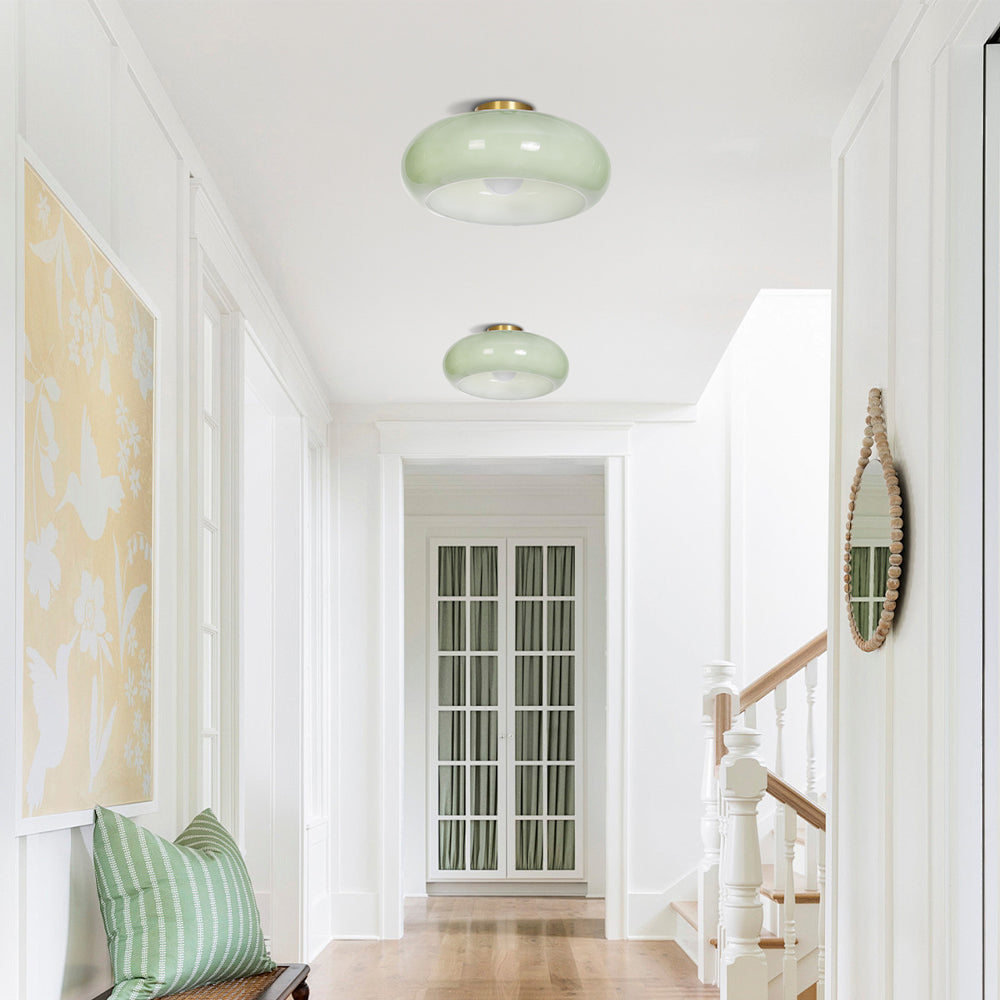 Vintage Hallway Ceiling Light Recessed Glass Lamp