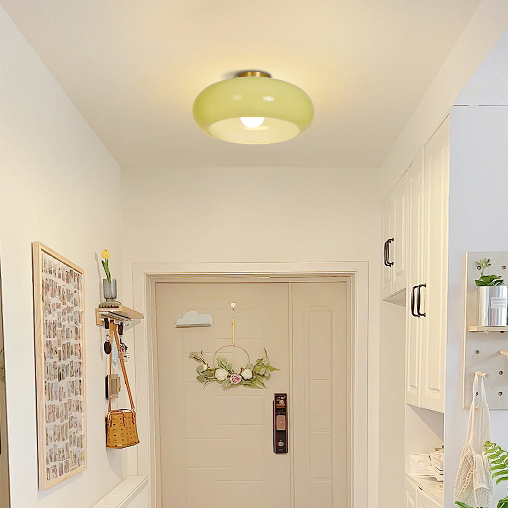 Vintage Hallway Ceiling Light Recessed Glass Lamp