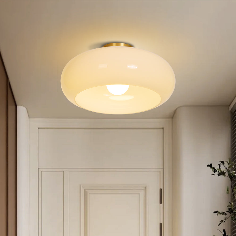 Vintage Hallway Ceiling Light Recessed Glass Lamp