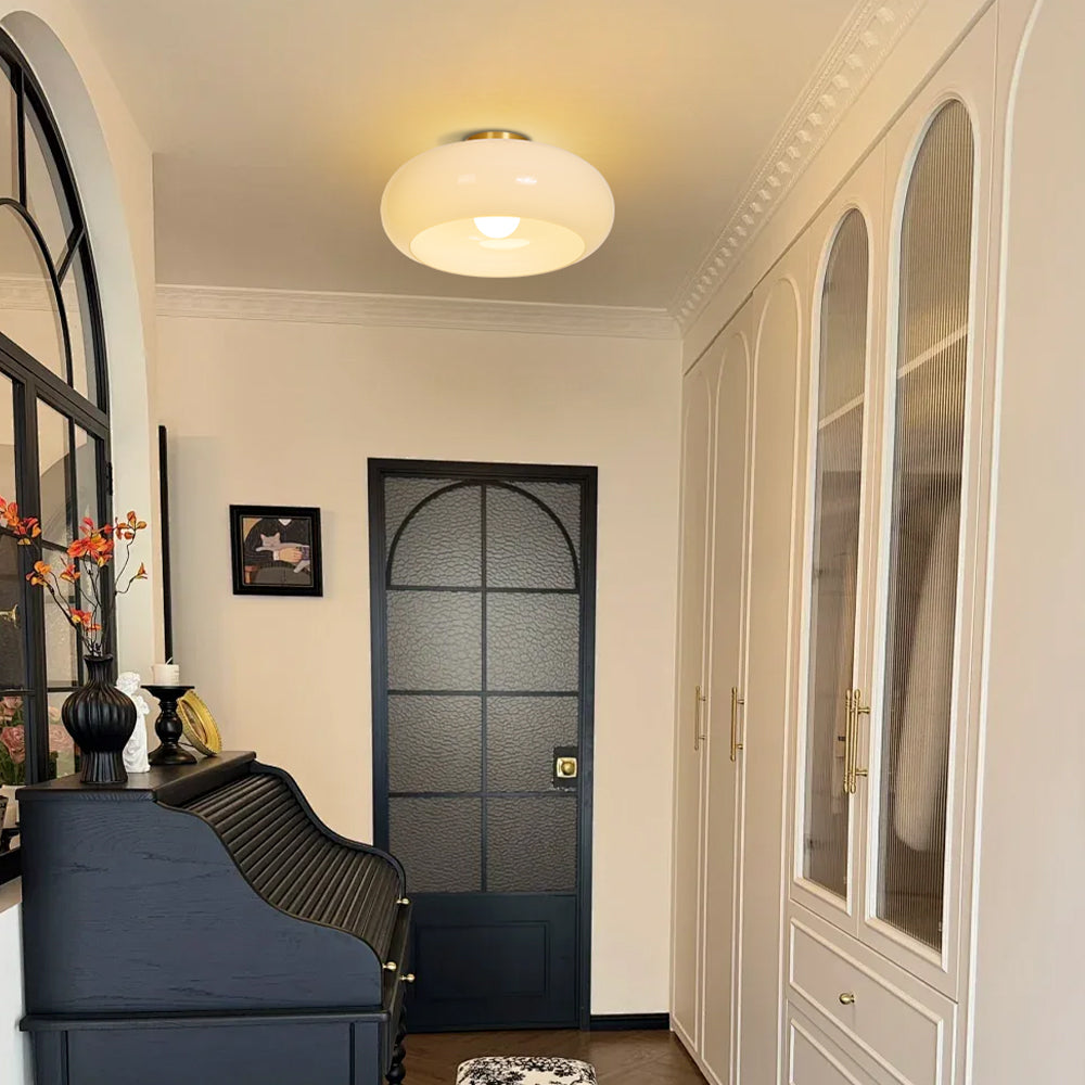 Vintage Hallway Ceiling Light Recessed Glass Lamp